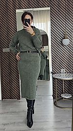 Yıkamalı Triko Etekli 2’li Takım