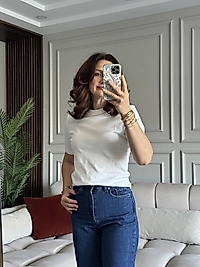 Massi**Etiketli Beyaz Tişört